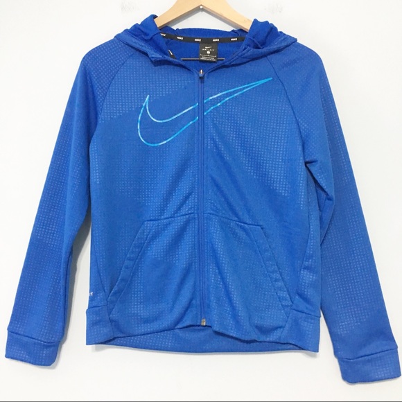 Sold Nike swoosh emblem zip up hooded sweatshirt L - Picture 2 of 8